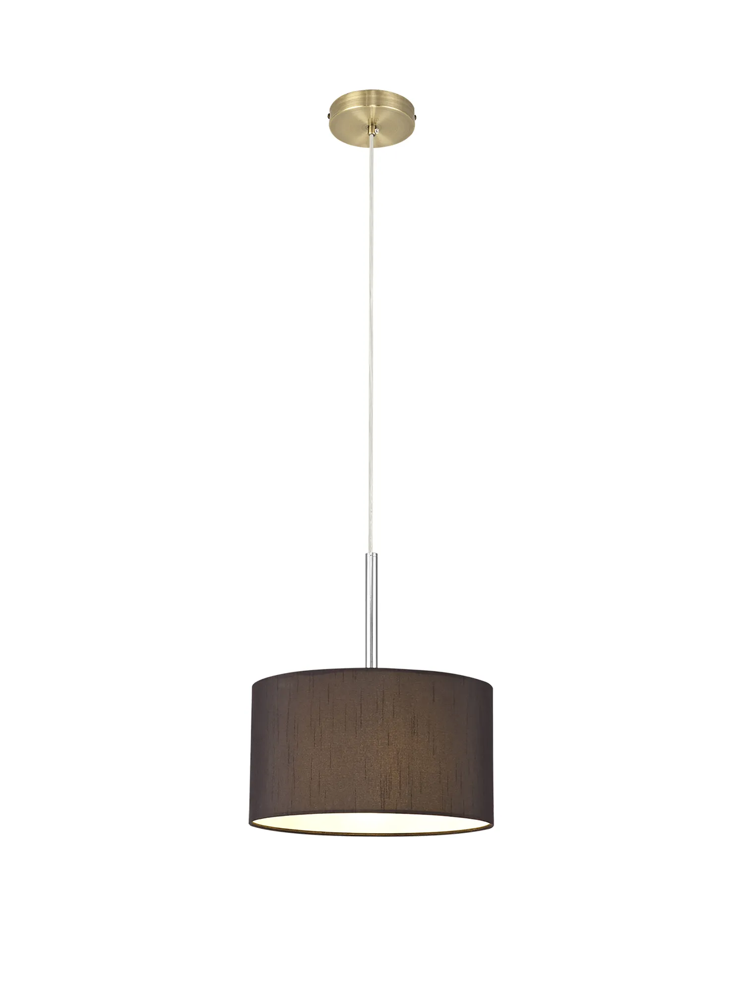 Baymont 30cm Pendant 1 Light Antique Brass, Black DK0205  Deco Baymont AB BL
